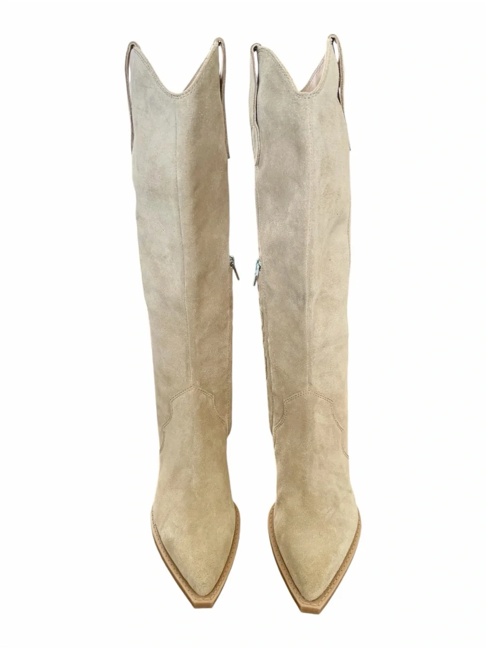Dolce Vita Women's Regy Western Boot Beige Suede Over Western Boots